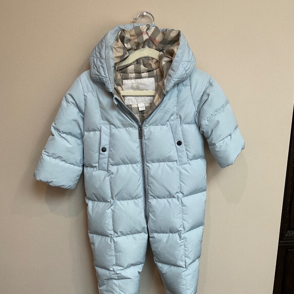 Burberry Baby Hooded Snowsuit With Booties and Mittens Size 12 Months